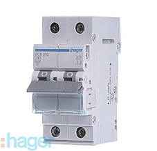 Автоматичний вимикач 10 А, 2-фазний, тип С, Hager MCN210