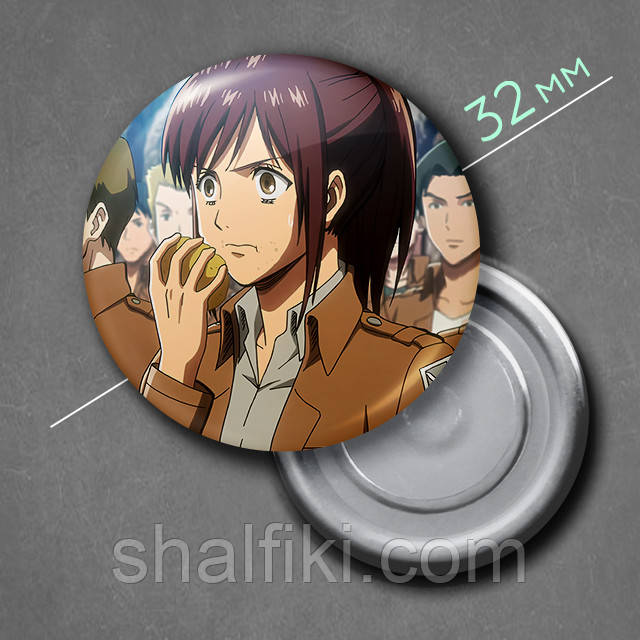 "Саша Блауз (Атака титанів / Attack on Titan)" магніт круглий Ø32 мм, фото 1