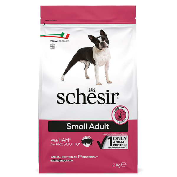 Schesir Dog Small Adult Ham ШЕЗІР ДОРОСЛИЙ МАЛИХ ШИНКА сухий монопротеїновий суперпреміум корм для собак малих порід, фото 1