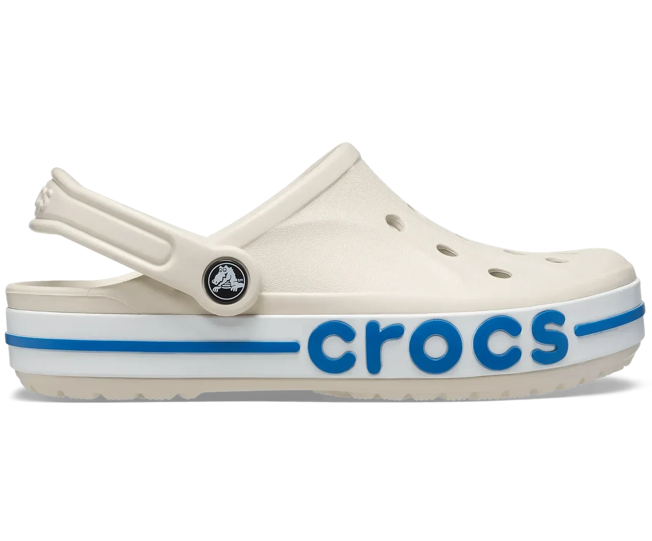 Crocs Bayaband Clog Stucco/Bright Cobalt — жіночі сабо Крокс Бежеві/Блакитні