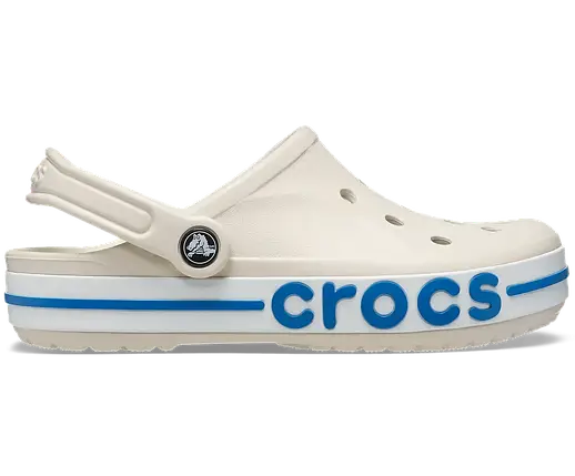 Crocs Bayaband Clog Stucco/Bright Cobalt — жіночі сабо Крокс Бежеві/Блакитні, фото 1
