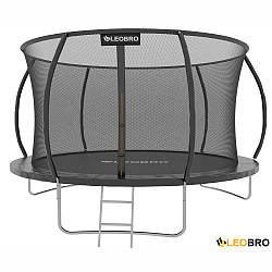 Батут із внутрішньою захисною сіткою 312 см LEOBRO Premium Pro 10FT BLACK для дітей на дачу в приватний будинок на турбазу
