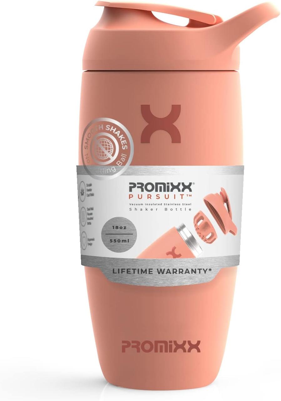 Пляшка-шейкер Promixx 530 мл, із нержавіючої сталі, кораловий