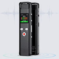 Міні диктофон Benjie V02 64gb цифровий MP3 плеєр з динаміком металевий, фото 8