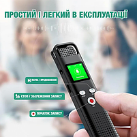 Міні диктофон Benjie V02 64gb цифровий MP3 плеєр з динаміком металевий, фото 5