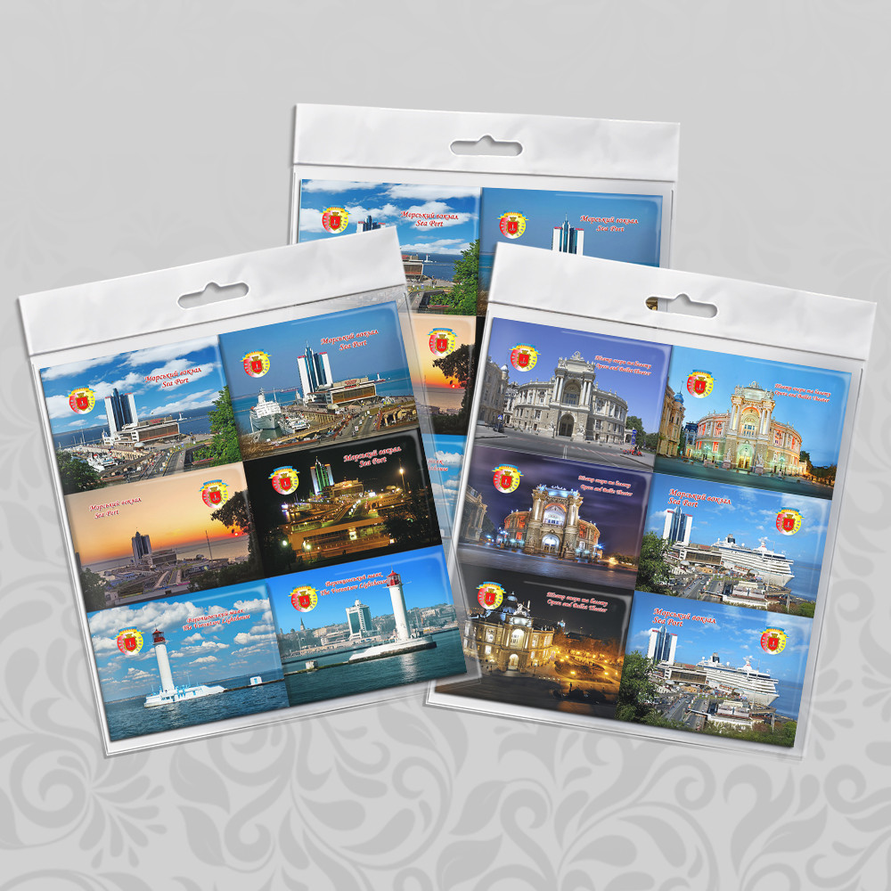 Набір магнітів А8 на картоні 6 штук Одеса в асортименті, фото 1