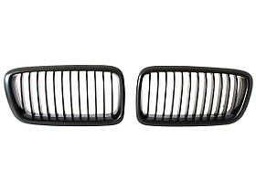 BMW 7 E38 FL 98-01 решітка між фарами (ніздрі) ліва + права комплект. ЧОРНИЙ МАТОВИЙ