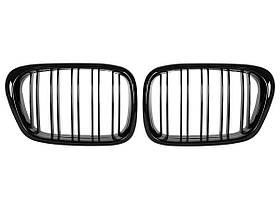 BMW 5 E39 FL 00-04 решітка між фарами (ніздрі) ліва + права комплект. BLACK GLOSSY DOUBLE BAR