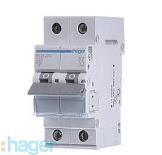 Автоматичний вимикач 20 А, 2-фазний, тип С, Hager MCN220