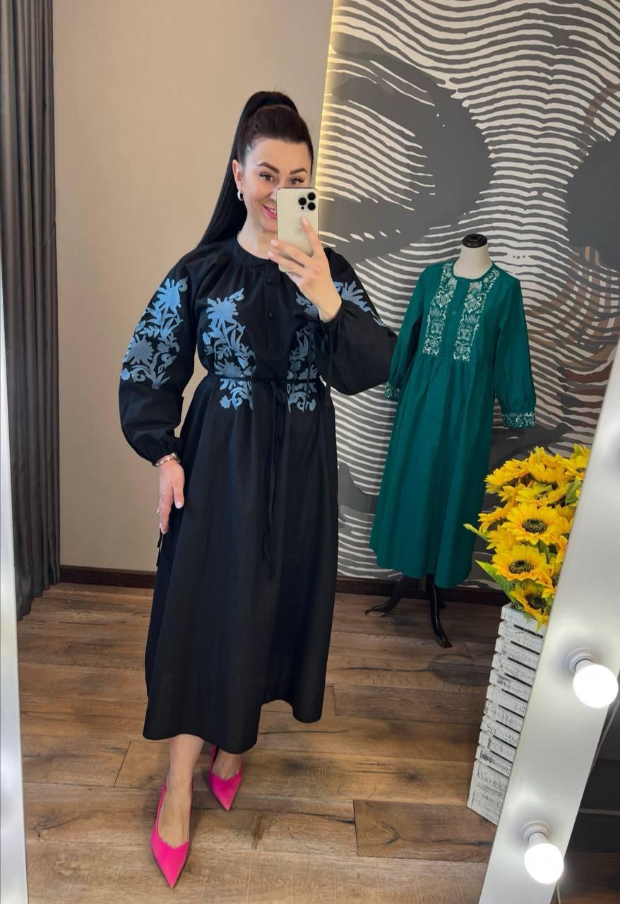 Сукня котонова з вишивкою 50-54