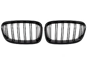 BMW 1 F20 / F21 11-14 3 / 5D хетчбек решітка між фарами (ніздрі) лівий + правий комплект. BLACK GLOSSY DOUBLE