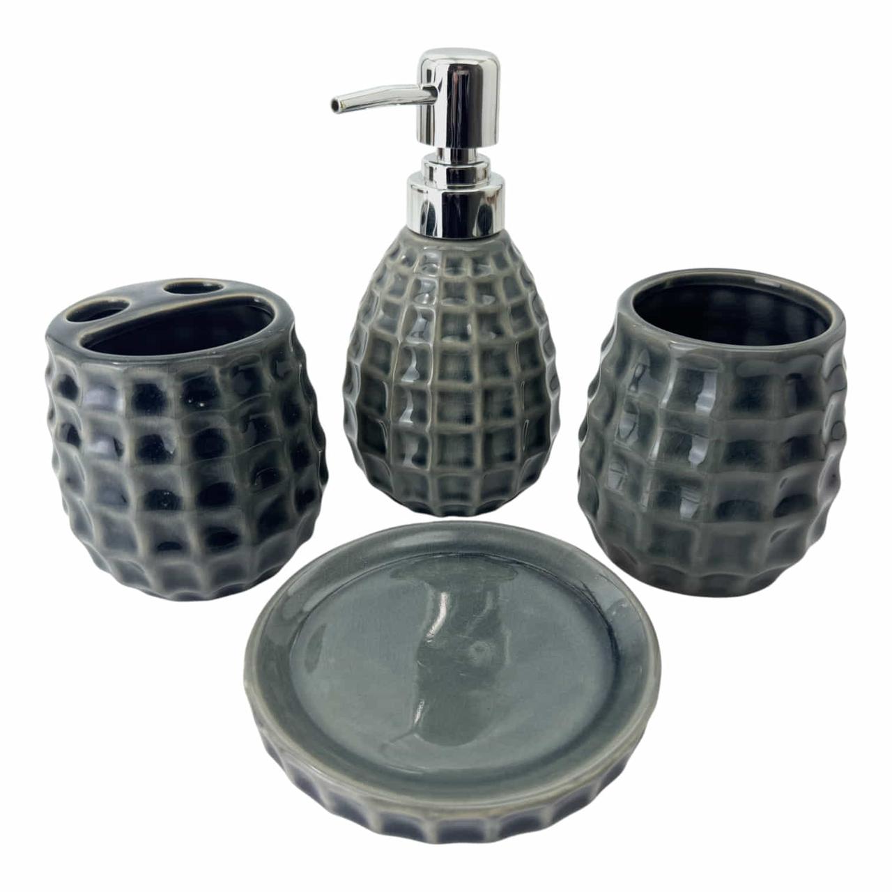 Набір для ванної керамічний, сірий (28,5 х 22,5 х 9 см), фото 1