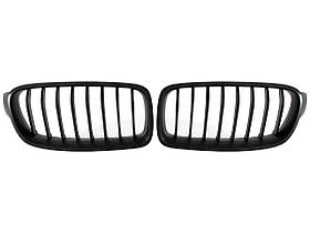 BMW 3 F30 / F31 2011 - решітка між фарами (ніздрі) ліва + права комплект. ЧОРНИЙ МАТОВИЙ