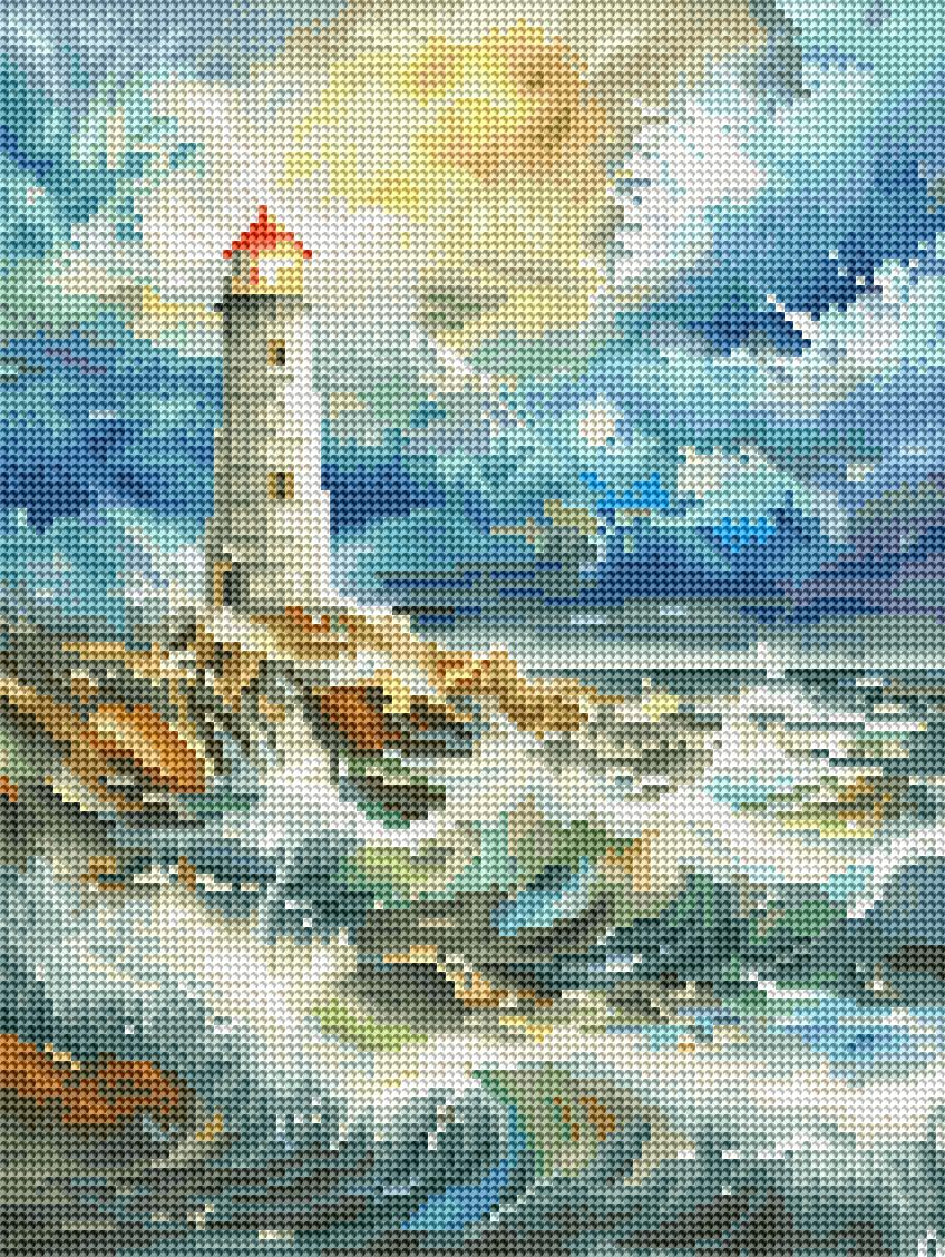 Алмазна мозаїка вишивка 30х40 см Brushme Маяк RDBS7020, фото 1