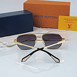 Чоловічі сонцезахисні брендові окуляри Lv (2208) gold Lux, фото 6