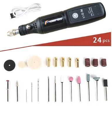 Мінігравер акумуляторний USB з насадками