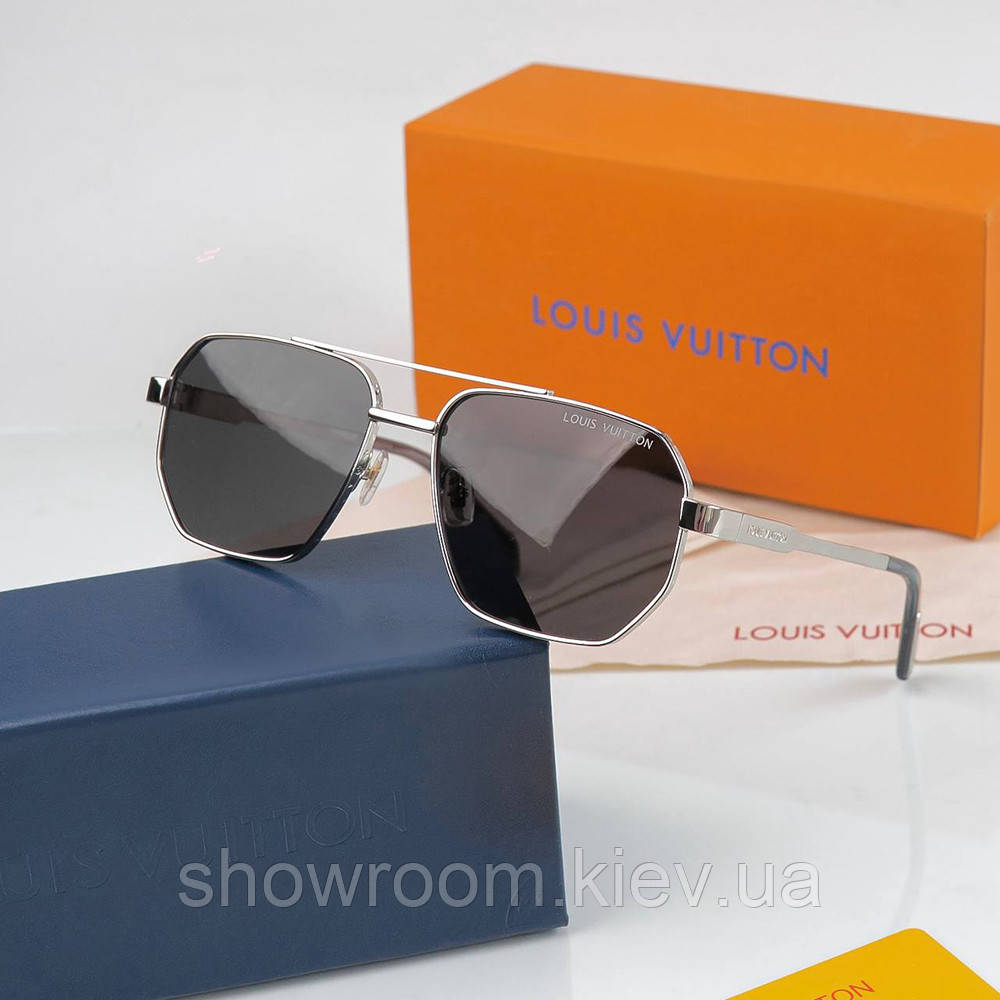Чоловічі сонцезахисні брендові окуляри Lv (2208) silver Lux