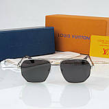 Чоловічі сонцезахисні брендові окуляри Lv (2208) silver Lux, фото 4