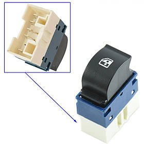 Fiat Doblo 2005 - Кнопка стеклоподьемника синьо-білий лівий. на 5 пінів