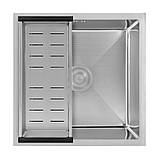 Мийка Handmade MONRO 5050 (2.50/0,55/220) Satin Dekor з кошиком без отвору, фото 2