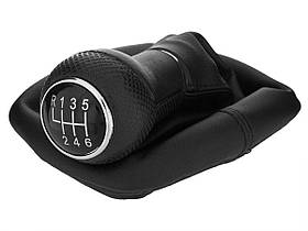 VW Bora 98-05 ручка перемикання передач чорний колір 6 ступка + чохол отвір 23 мм