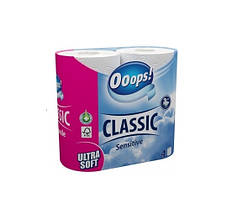 Туалетний папір 3-шаровий Ooops! Classic Sensitive 4 шт 140 відривів