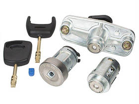 Ford Mondeo Mk3 00-07 набір замків передньої лівої двері + кришки багажника + ключі запалювання 3шт.