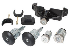 Ford Transit 2006-набір вставок дверних замків 2x + замок запалювання + капот + паливна пробка 5шт.