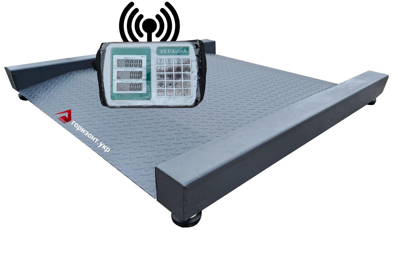 Платформні ваги 600 кг (960х1000 мм) бездротові, з вбудованими пандусами, фото 1
