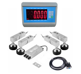 Для платформних ваг комплект 600 кг (тензодатчики 4 шт. + коробка + кабель 3 м + Т7Е дисплей 50мм)