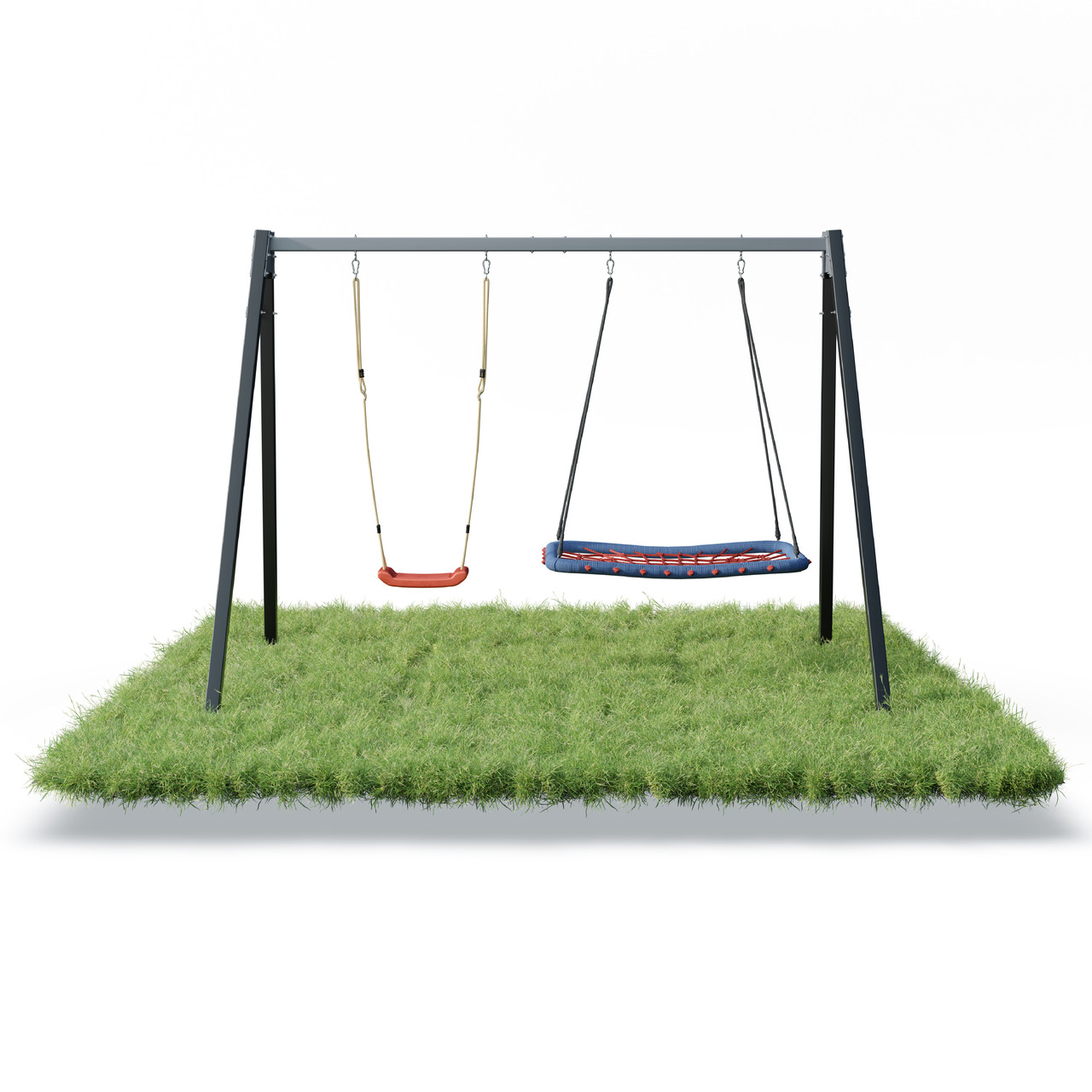 Каркас для дитячої гойдалки  WCG 2 Elite Play Frame  Двомісна + Гойдалка гніздо прямокутна + пластикова гойдалка