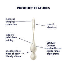 Вагінальні кульки Satisfyer Love Birds 1 Connect App White, 12 режимів вібрації, фото 2