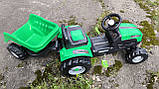 Трактор c причепом на педалях JUMBO зелений, фото 2