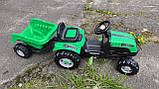 Трактор c причепом на педалях JUMBO зелений, фото 4