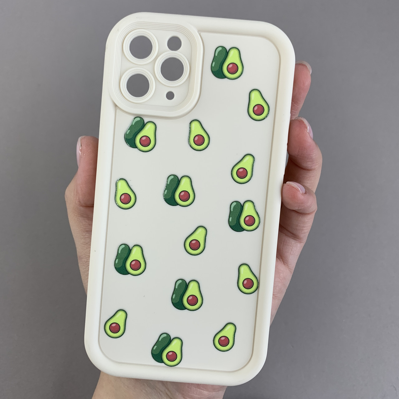 Чохол для Apple iPhone 11 Pro молочний чохол із зеленими авокадо на телефон айфон 11 про q06h