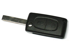 Citroen C2 C3 C4 C5 C6 C8 Berlingo Xsara Picasso корпус ключа 2 кнопки, БАТАРЕЙКА НА КОРПУСІ  арт. DA-9377