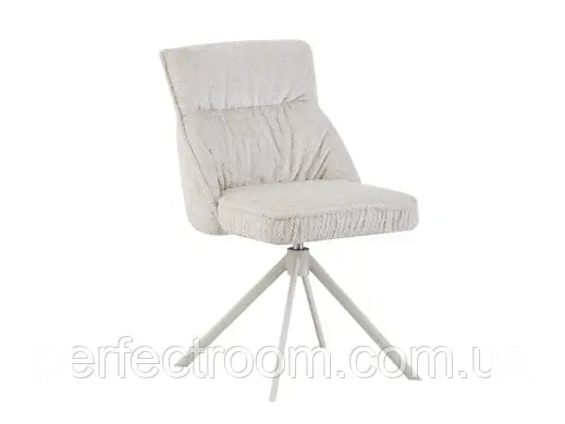 Стілець поворотний R-168 перлинний нюд + білий, фото 1