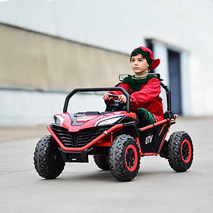 Дитячий електромобіль на акумуляторі Багі M 4969 з пультом радіокерування для дітей 3-8 років червоний