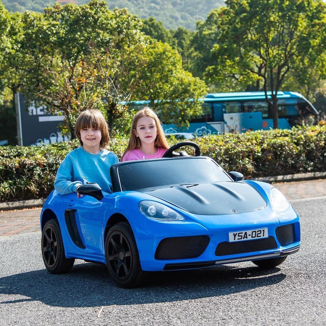 Дитячий електромобіль на акумуляторі Porsche M 5737 для дітей 3-8 років Синій