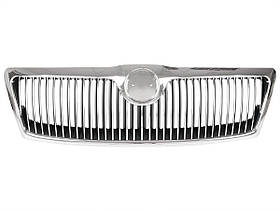 Skoda Octavia II 04-08 решітка між фарами (гриль) хром + чорно-хромові ступеня
