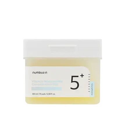 Педи для обличчя з ніацинамідом Numbuzin No.5 Vitamin Niacinamide Concentrated Pad180ml/70шт, фото 1