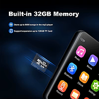 MP3 плеєр Benjie M4 2,4" Bluetooth 5.0 Hi-Fi 32Gb із зовнішнім динаміком Type C металевий, фото 9