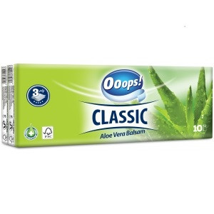 Паперові серветки 3-шарові Ooops! Classic 10х10 шт Aloe Vera