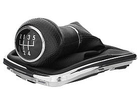 VW Bora 98-05 1,9 2,0  ручка перемикання передач чорний + чохол + рамка хром