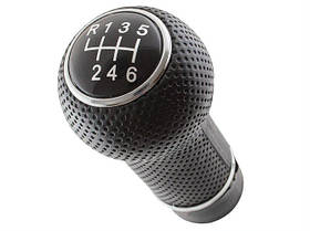 VW Bora 98-05 ручка перемикання передач чорний колір 6 ступка отвір 12 мм + хромове кільце