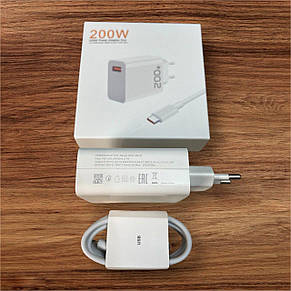 Зарядний пристрій для Xiaomi 200W + Кабель USB - Type C з підтримкою швидкої зарядки, фото 4
