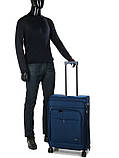 Валіза середня M тканина синя 65х43х27(+5)см/73л/3.5кг/Airtex 829, фото 10