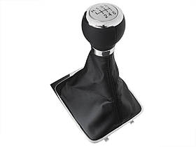 VW Passat B6 05-10 ручка перемикання передач срібло + чохол з хромованою рамкою 6 передач