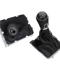 VW Passat B6 06-11 ручка перемикання передач чорний + чохол з хромованою рамкою 6 передач