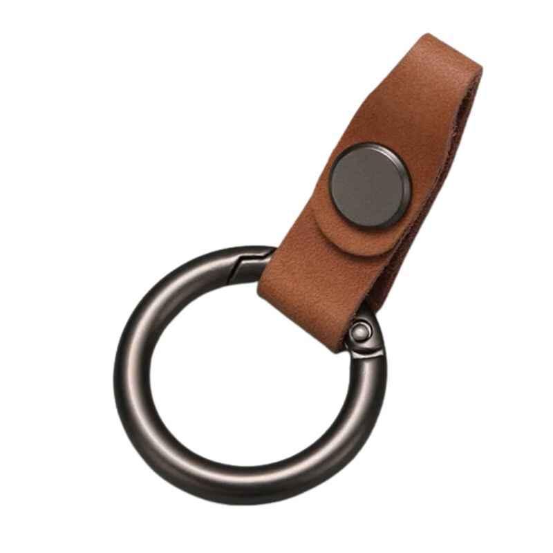 Брелок для ключів авто шкіряний RG з карабіном коричневий (BRC-2BR), фото 1
